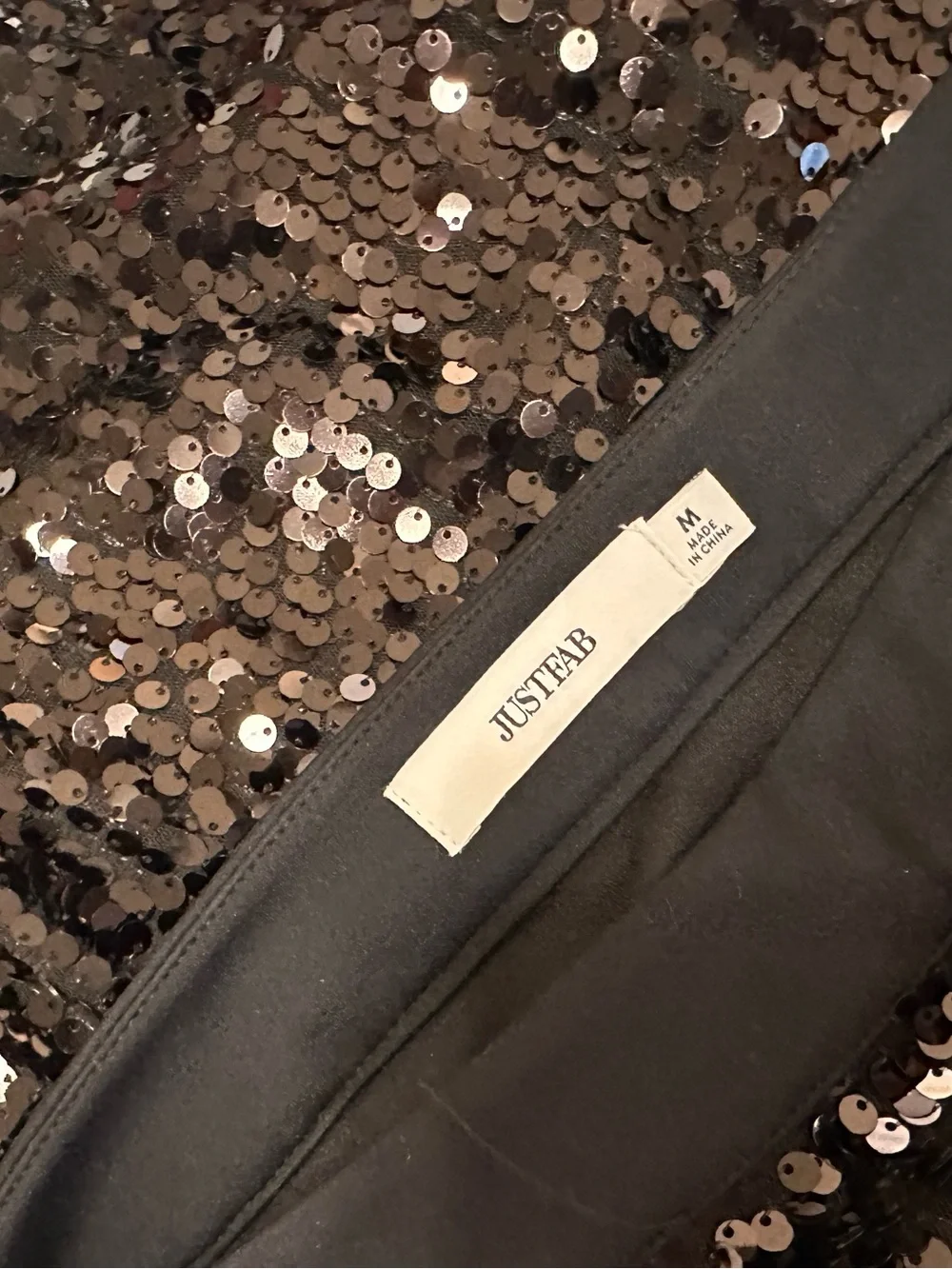 JustFab Black Sequin Midi Skirt